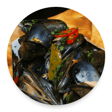 STEAMED MUSSELS WITH COCONUT CHILI LIME VEGETABLE BROTH