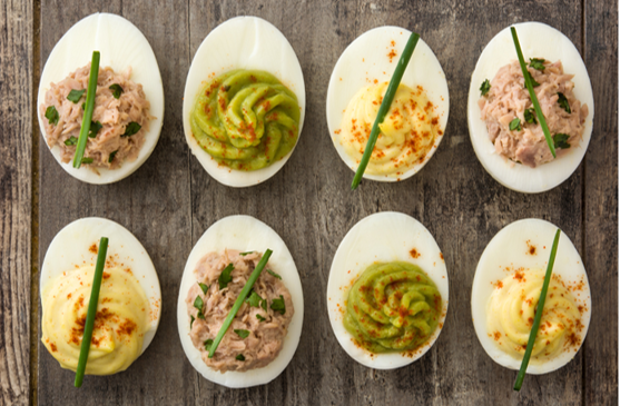 Variety of Fancy Deviled Eggs