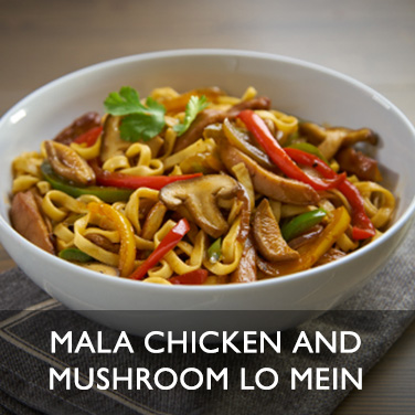 Mala Chicken with Mushroom Lo Mein