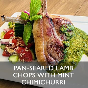 pan seared lamb chops with mint chimichurri
