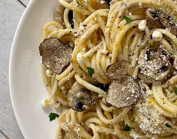 Bucatini with Porcini Mushrooms and Truffles