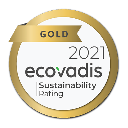 gold 2021 ecovadis sustainability rating