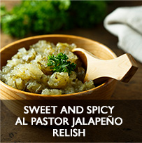 sweet and spicy al pastor jalapeno relish