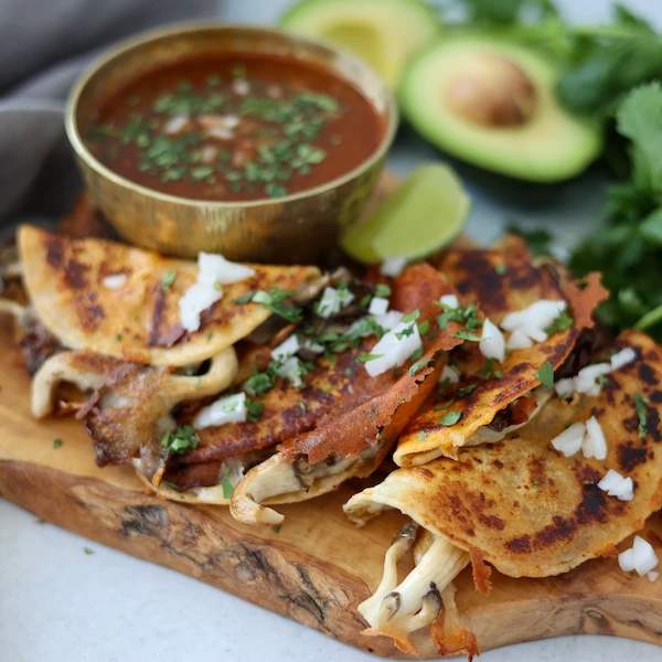 Custom Culinary Roasted Mushroom Birria Taco